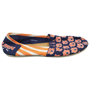 Auburn Tigers Slip‎ On Flat Shoes Rubber Sole Navy Orange Womens Size Large